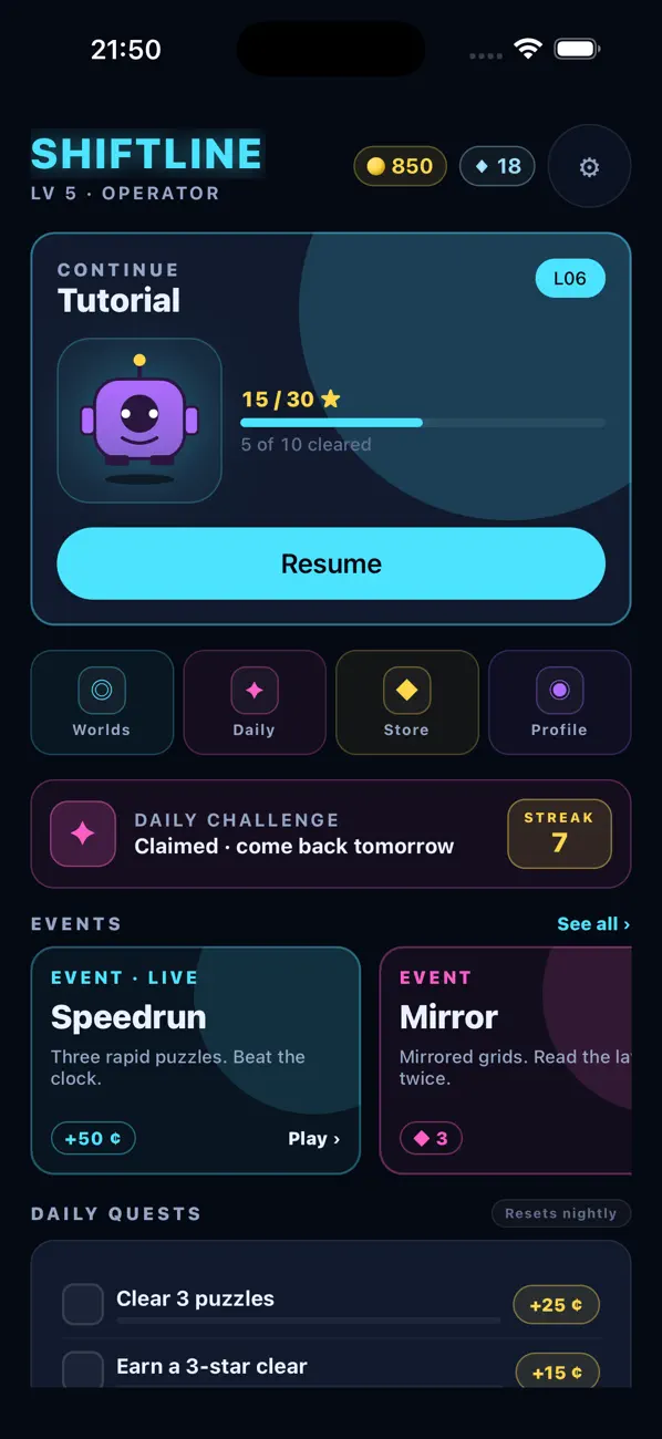 Shiftline: Route Puzzle
