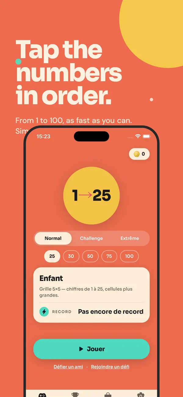Tap 1-100 : Tap Numbers