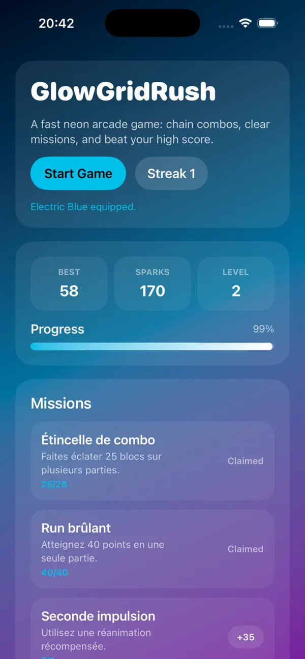 Glow Grid Rush