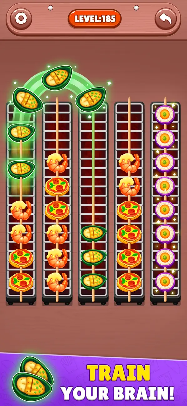 Food Sort: BBQ Skewer Puzzle