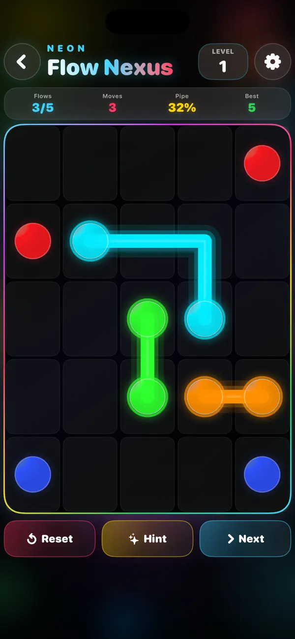 Neon Flow Nexus  Line Puzzle