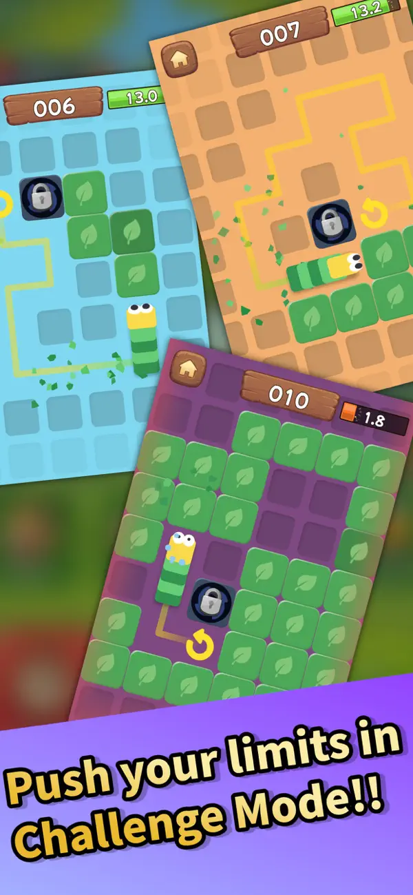 Munch Worm: Leaf Trail Puzzle
