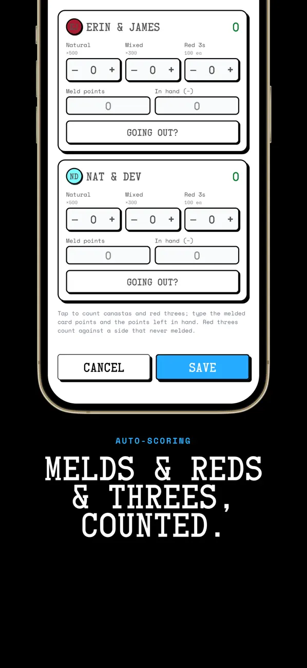 Canasta Score Tracker