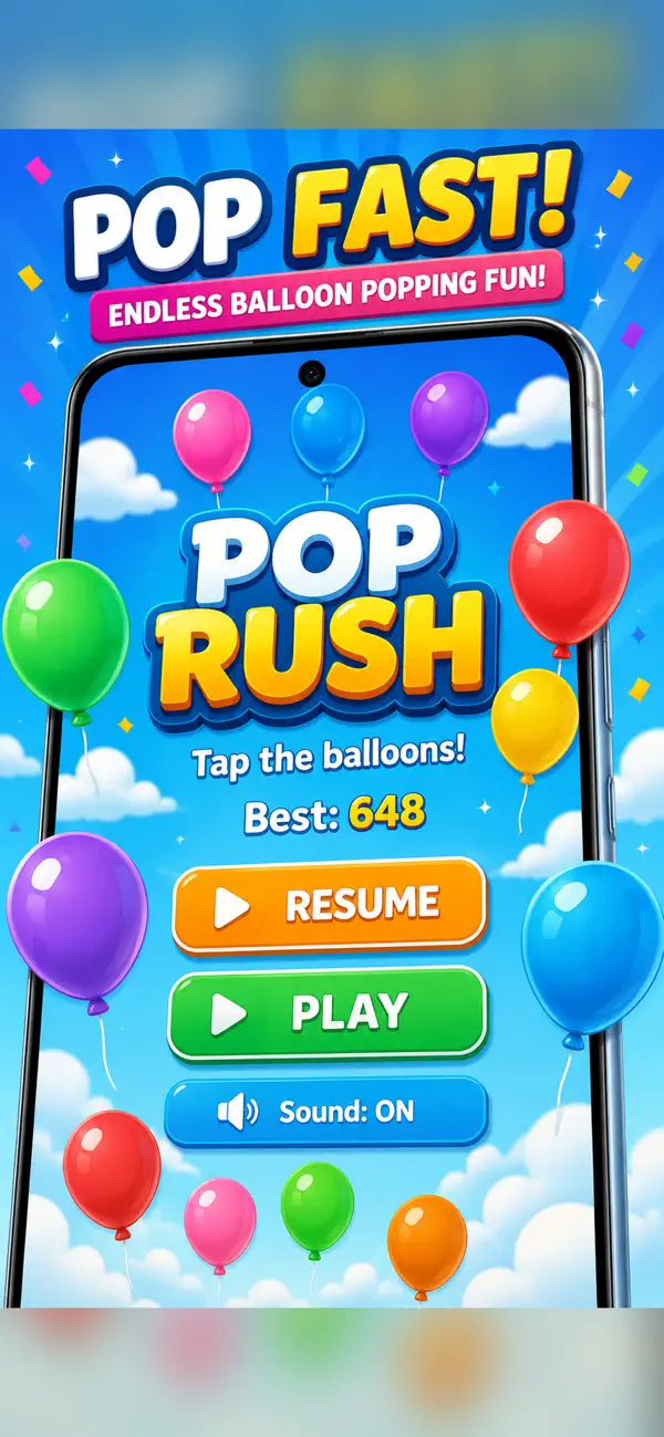 Pop Rush - Pop The Balloon