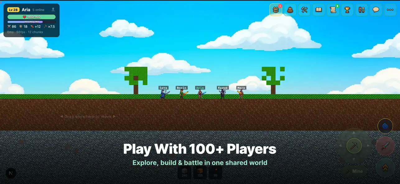 MineMMO: Pixel Sandbox MMO