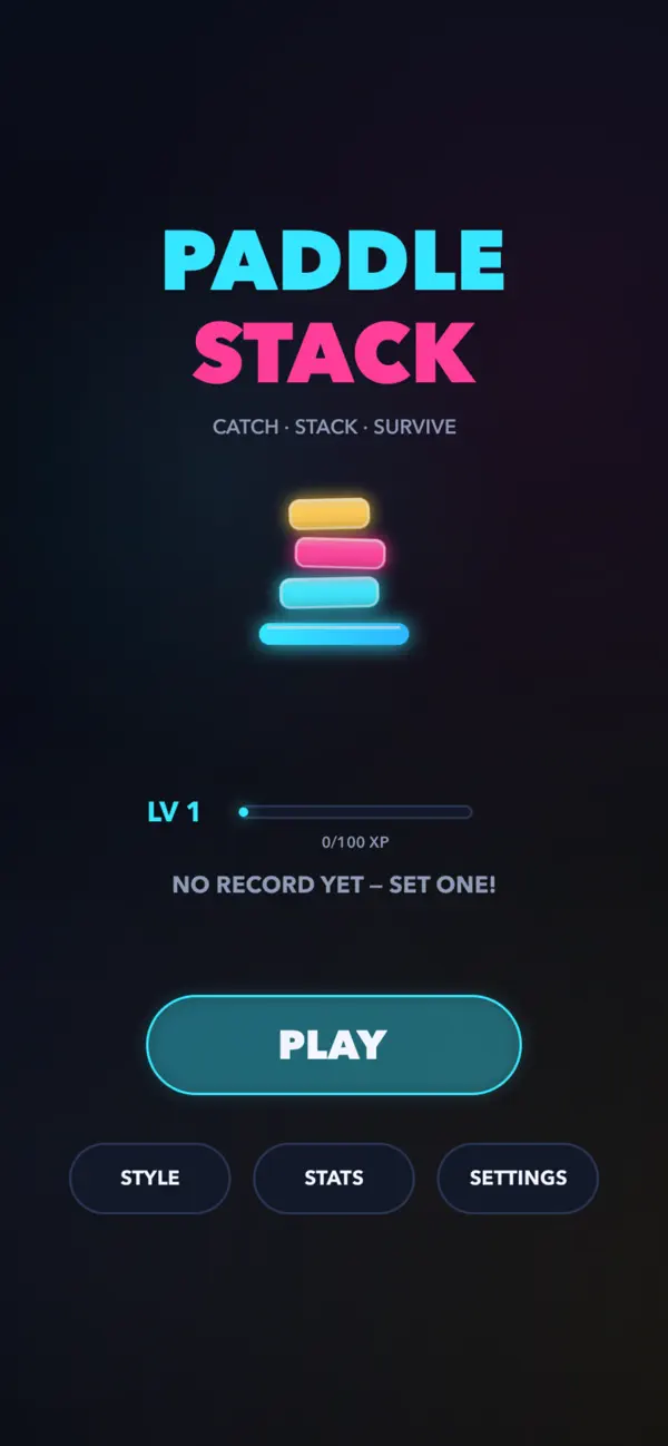 Paddle Stack: Neon Tower