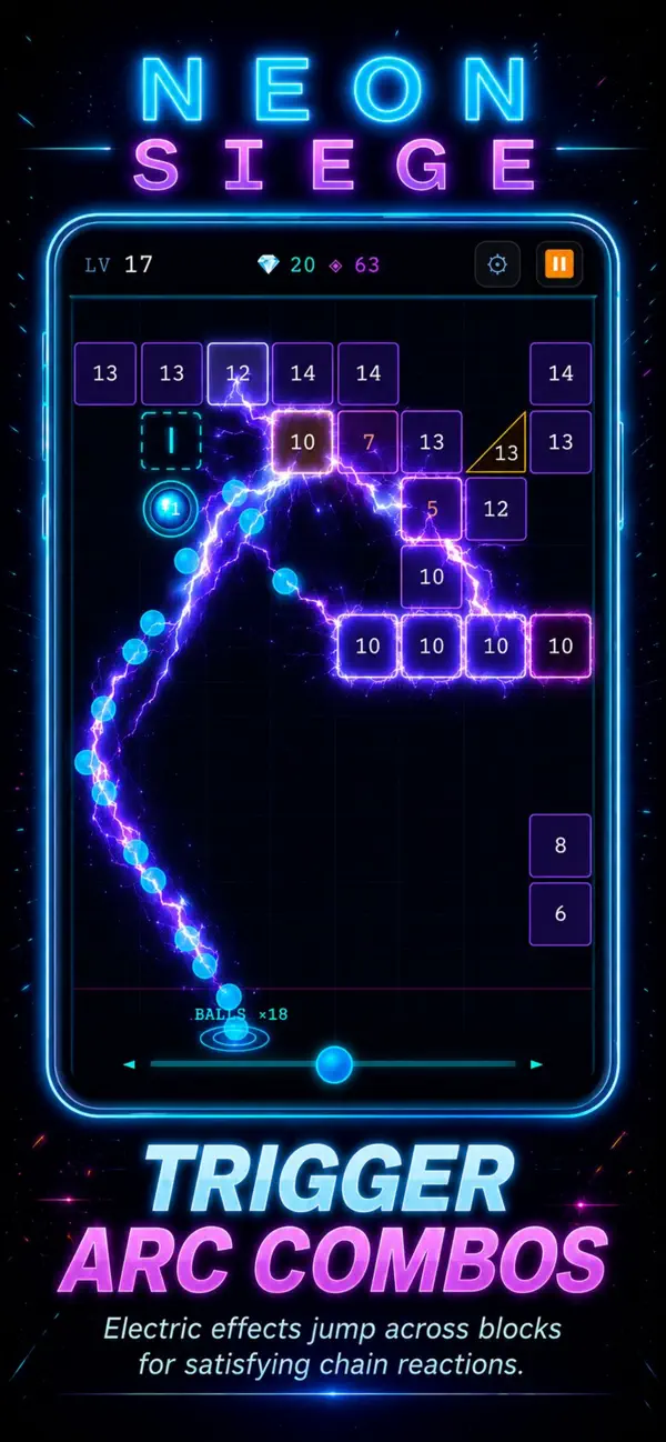 Neon Siege: Brick Breaker