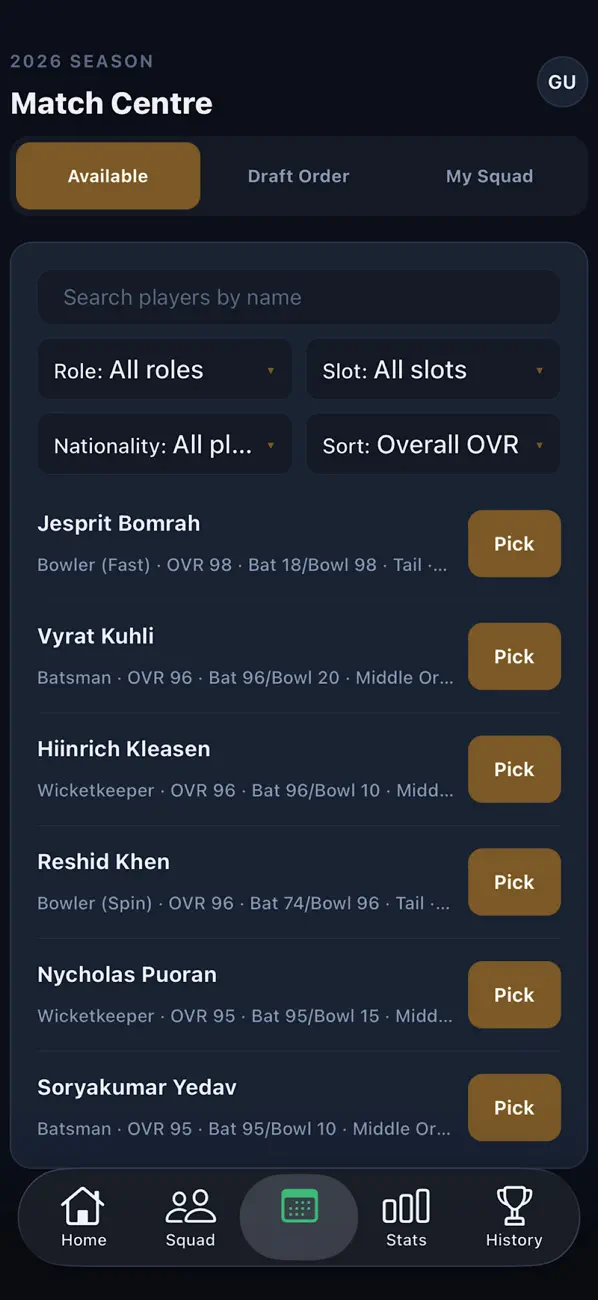 CricSim