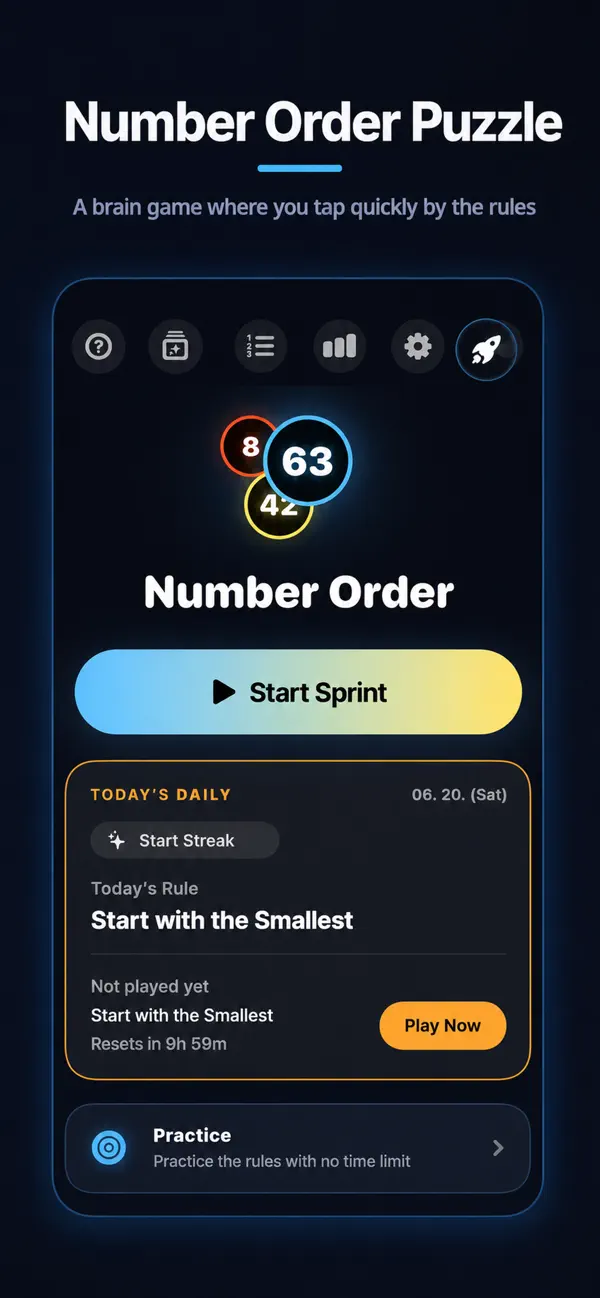 NumberOrder: Tap Puzzle