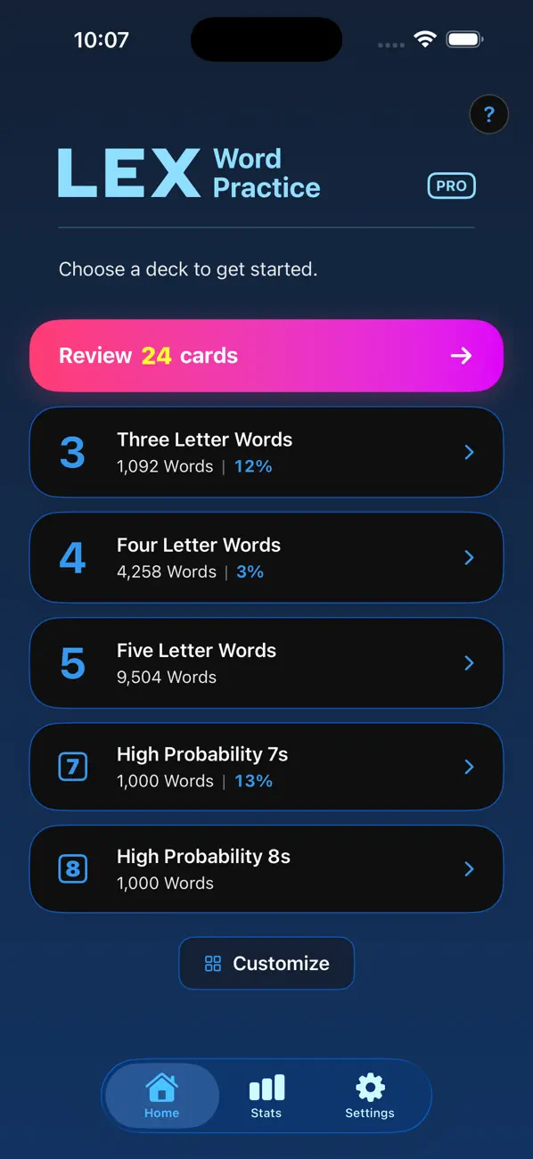 LEX Word Practice
