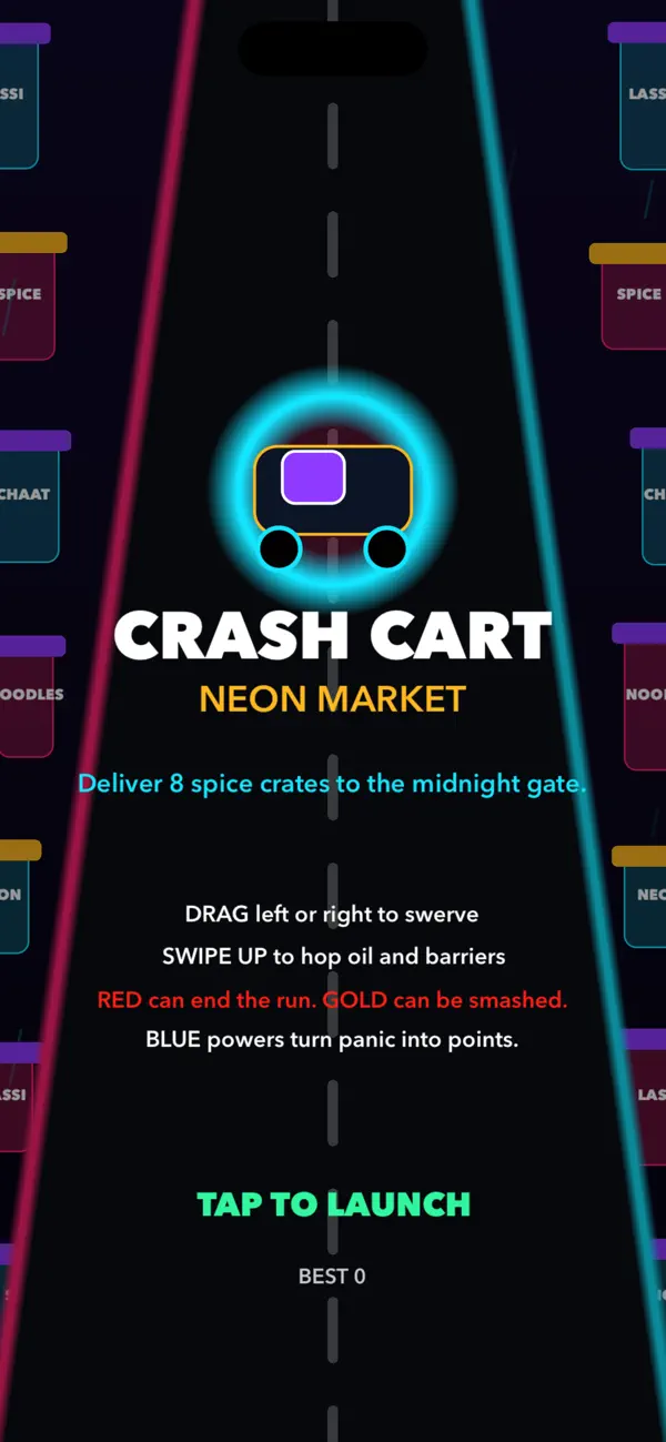 Crash Cart: Neon Market Game