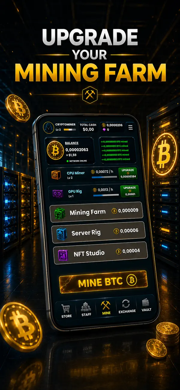 Crypto Farm: Bitcoin Tycoon