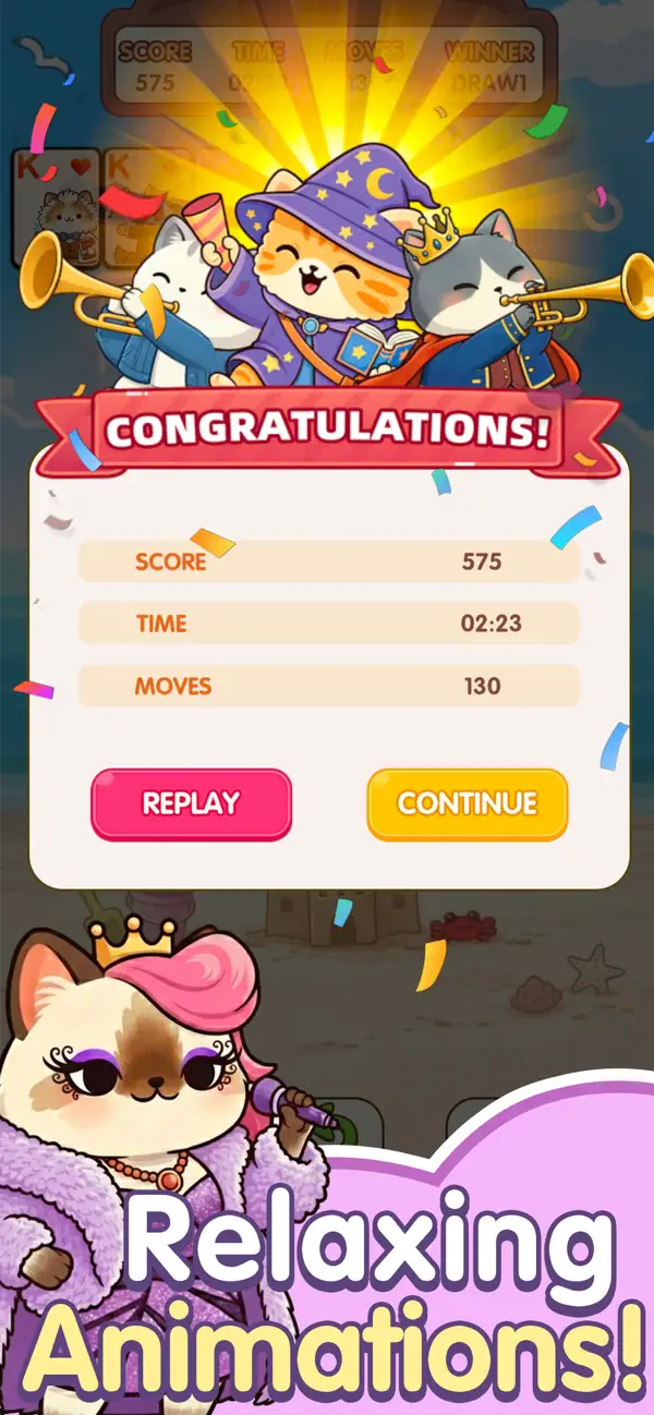 Solitaire Cat Card