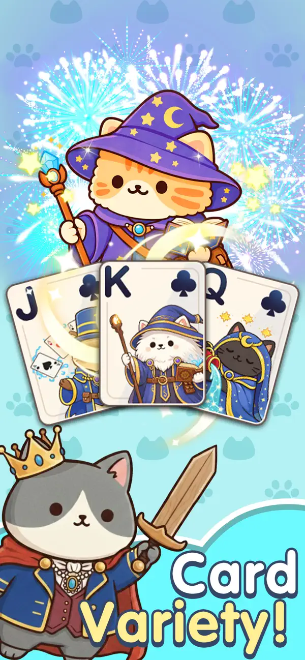 Solitaire Cat Card