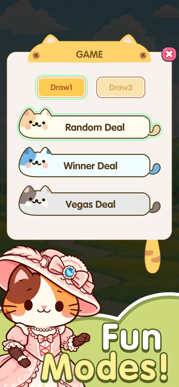 Solitaire Cat Card