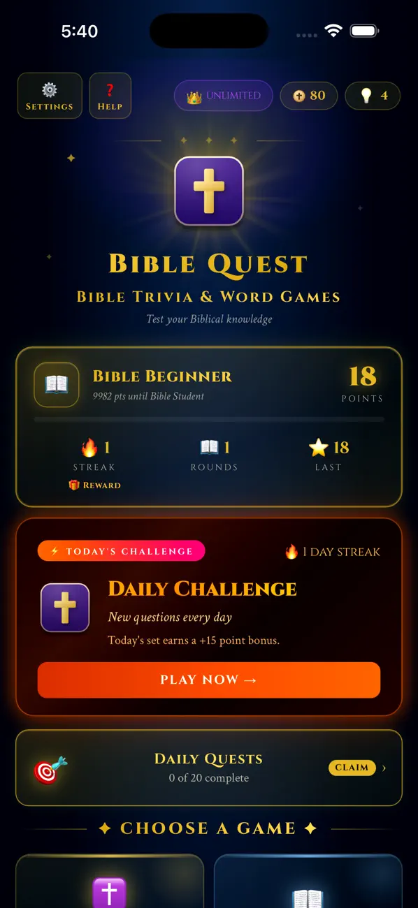 Bible Quest: Trivia & Puzzles