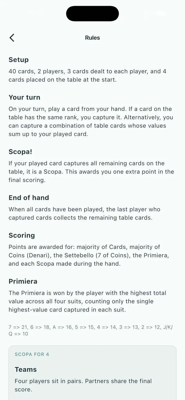 Pure Scopa