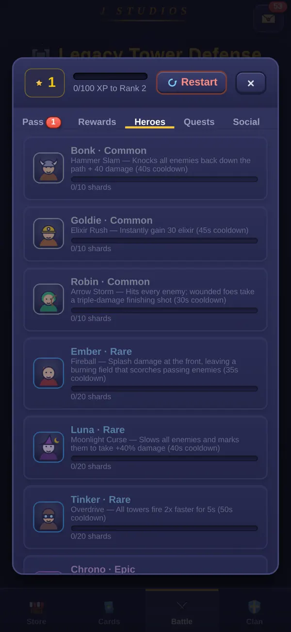 Legacy Tower Defense