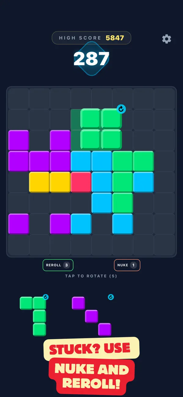 BlockSet: Neon Puzzle Game