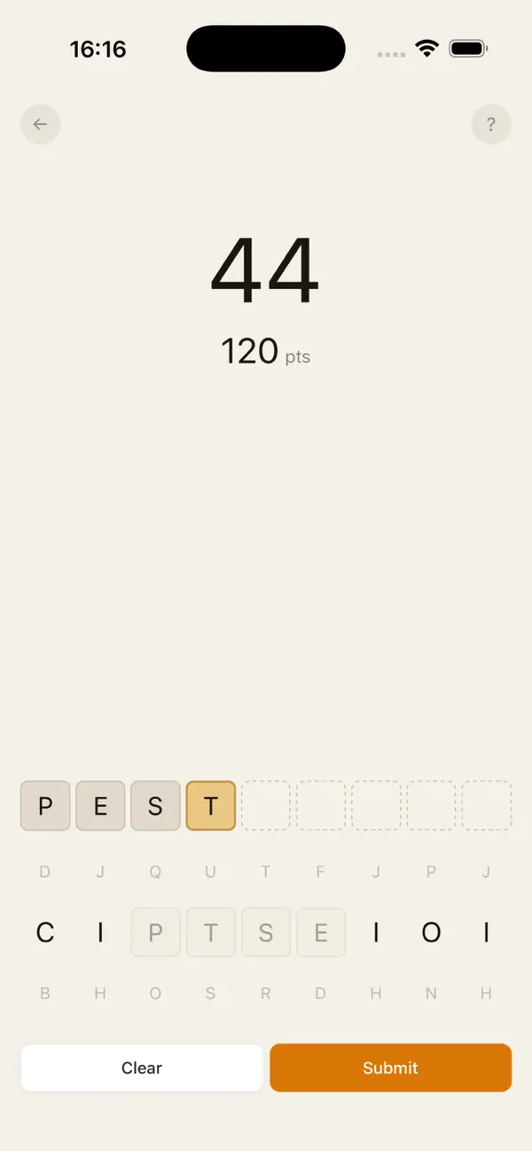 Lexis, a word finder game