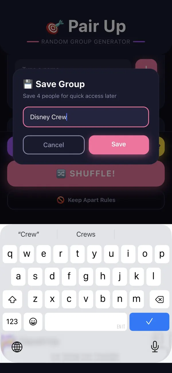 Pair Up-Group Randomizer