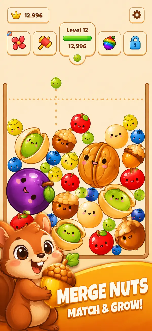 Fruit Merge : Squirrel Stash