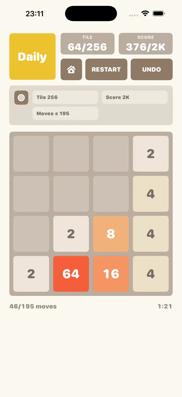 Mini Moves: 2048