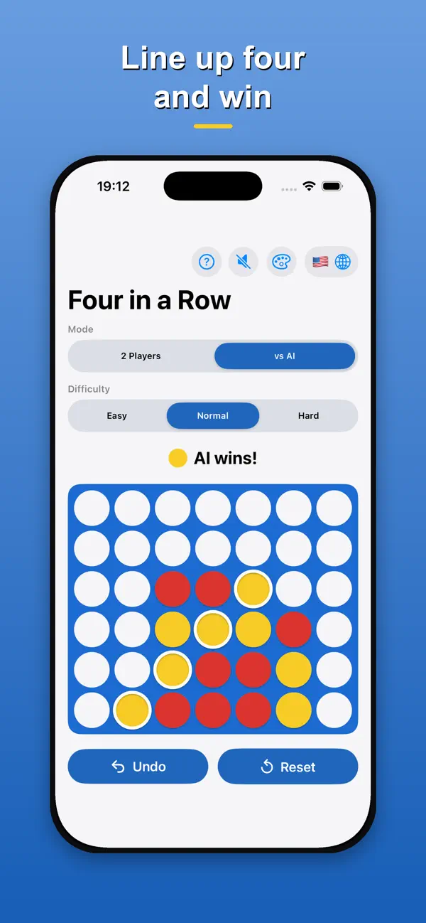 Four in a Row - AI Board Game