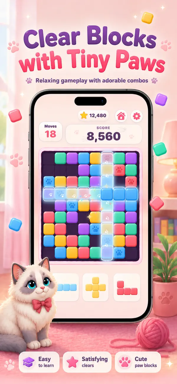 Paw Pop Blocks: Block Puzzle