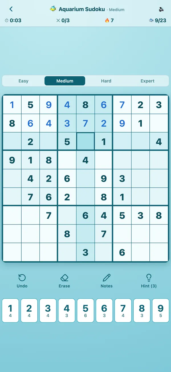 Aquarium Sudoku: Brain Puzzle