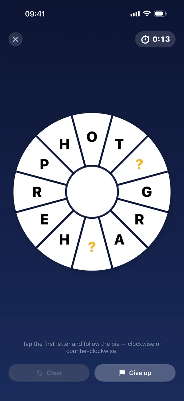 Pie Puzzle: Word Game