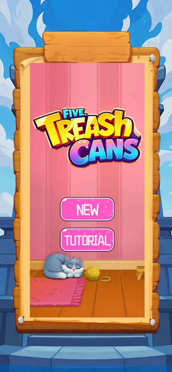 Five Trash Cans