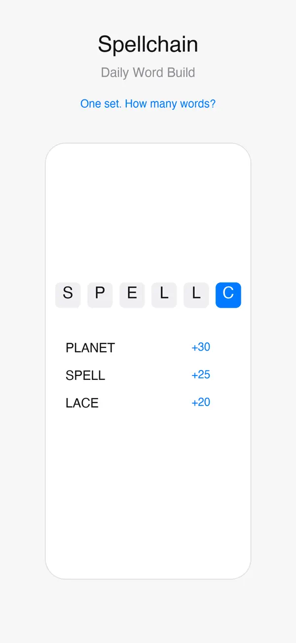 Spellchain: Daily Word Build