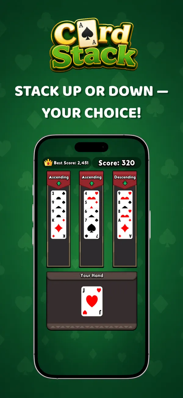 Card Stack: Up or Down