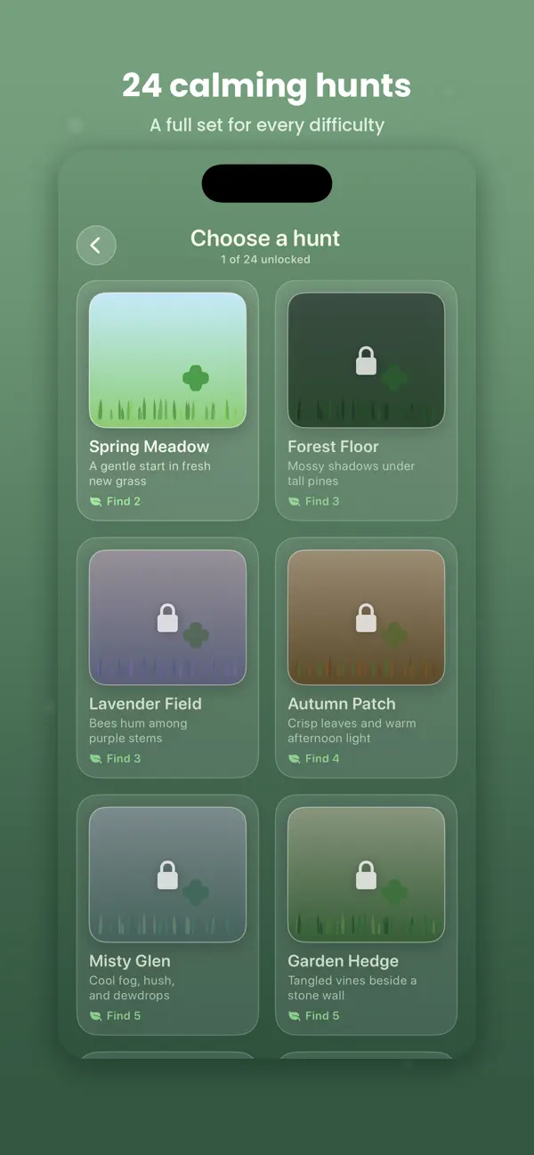 Find Four - Calm Clover Hunt