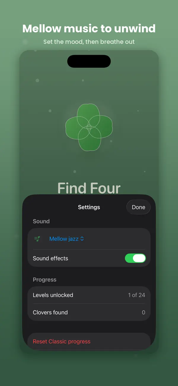 Find Four - Calm Clover Hunt