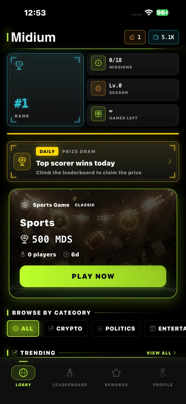 Medium: Predict & Win