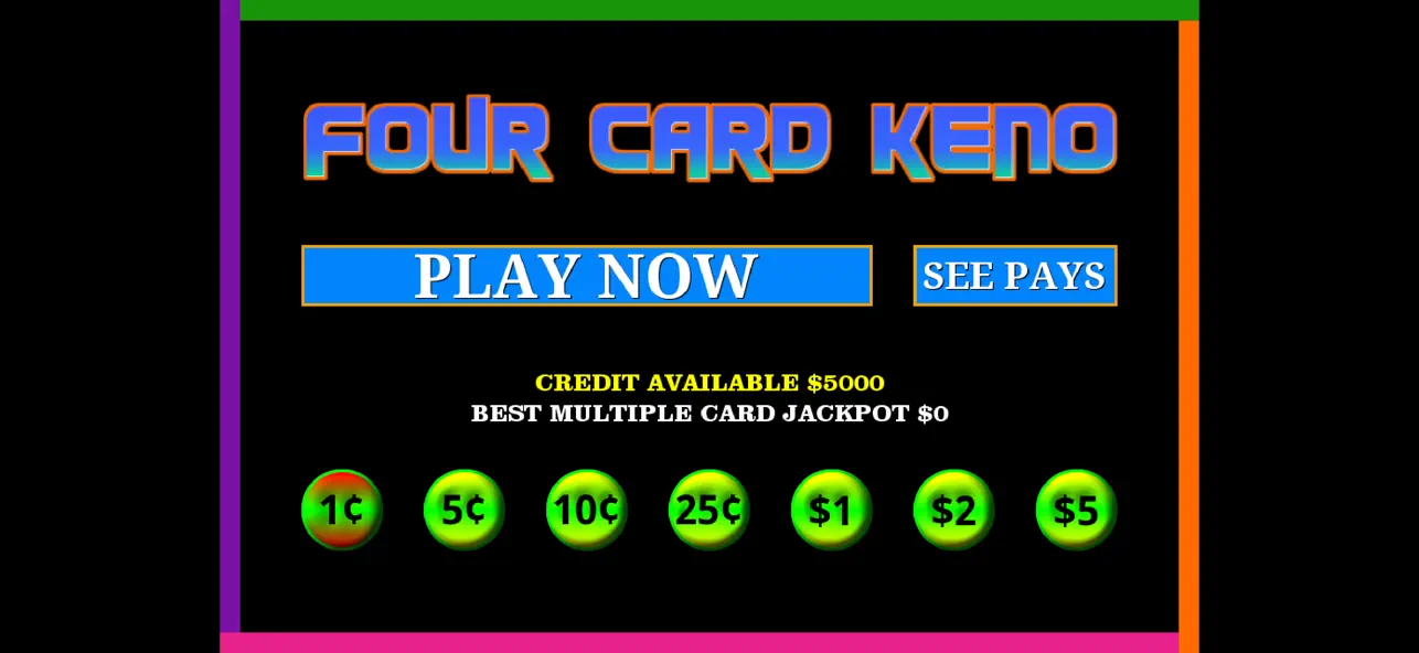 Four-Card Keno - Huge Bets