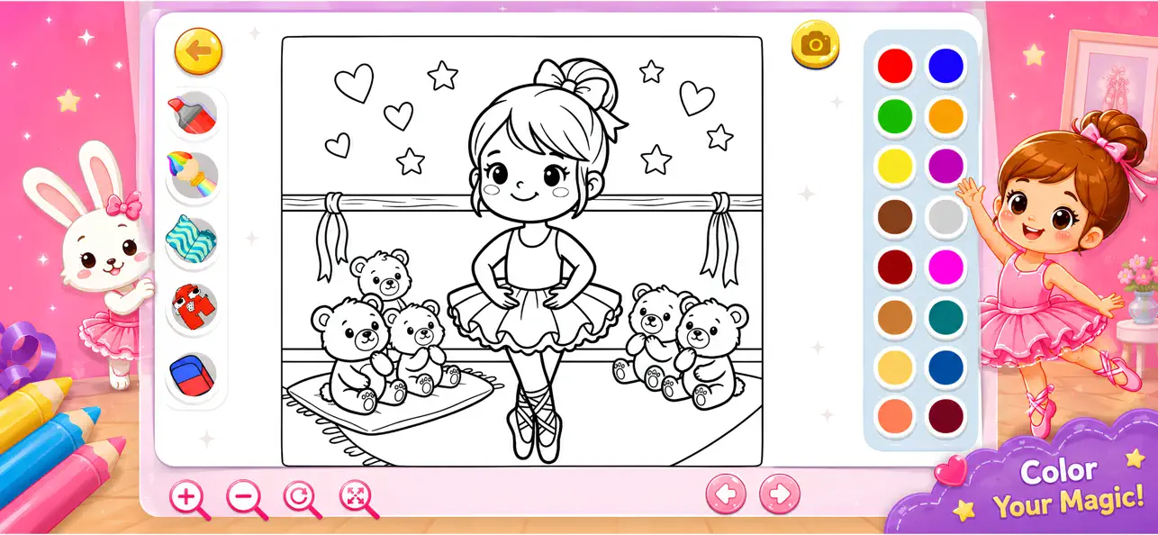 Ballerina Coloring Book Game