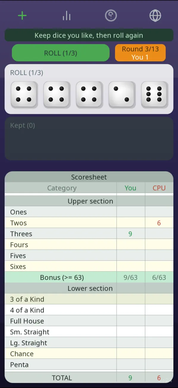 5 Dice - Roll & Score