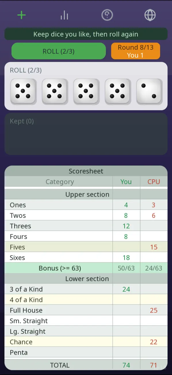 5 Dice - Roll & Score