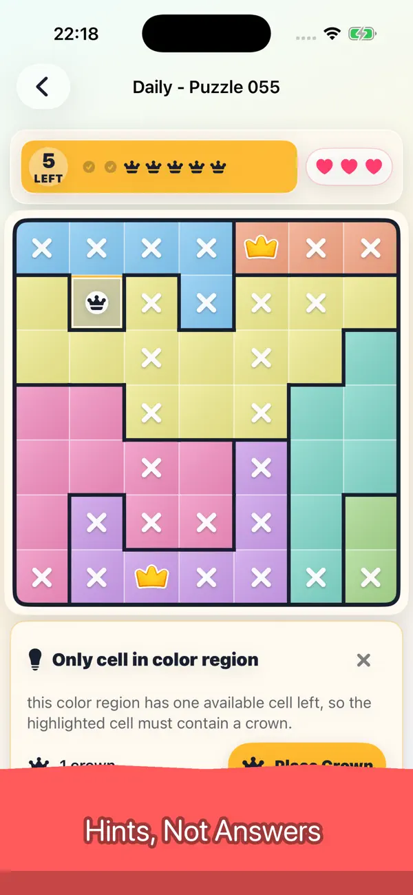 Queens: Crown Logic Puzzle