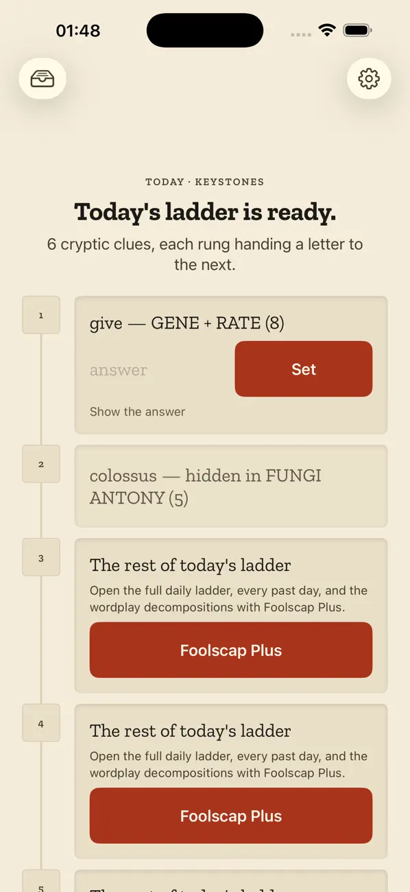 Foolscap: Daily Cryptic
