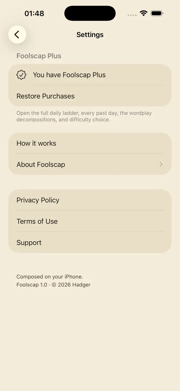Foolscap: Daily Cryptic