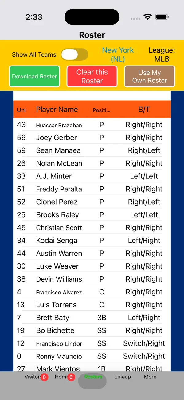 My Baseball Scorecard