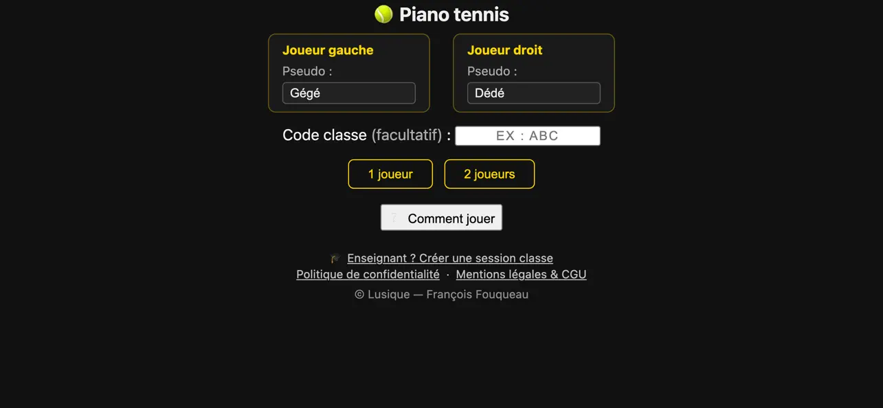 Piano - Tennis