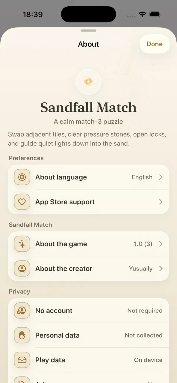 Sandfall Match