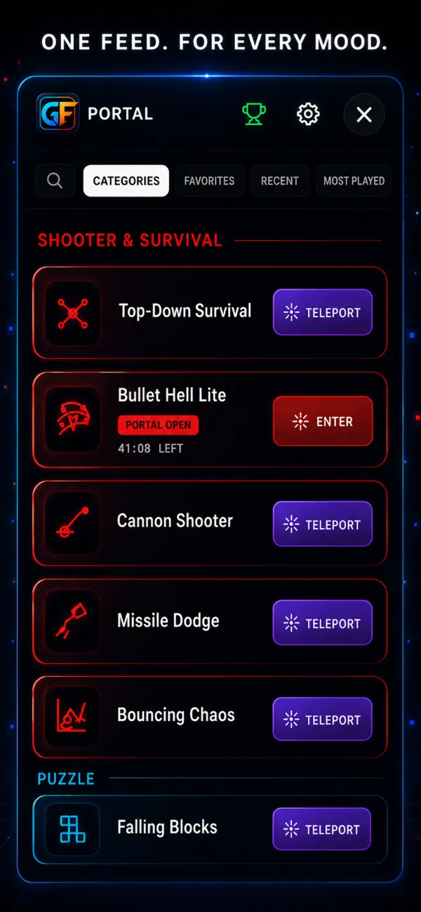 GameFeed: Offline Mini Games