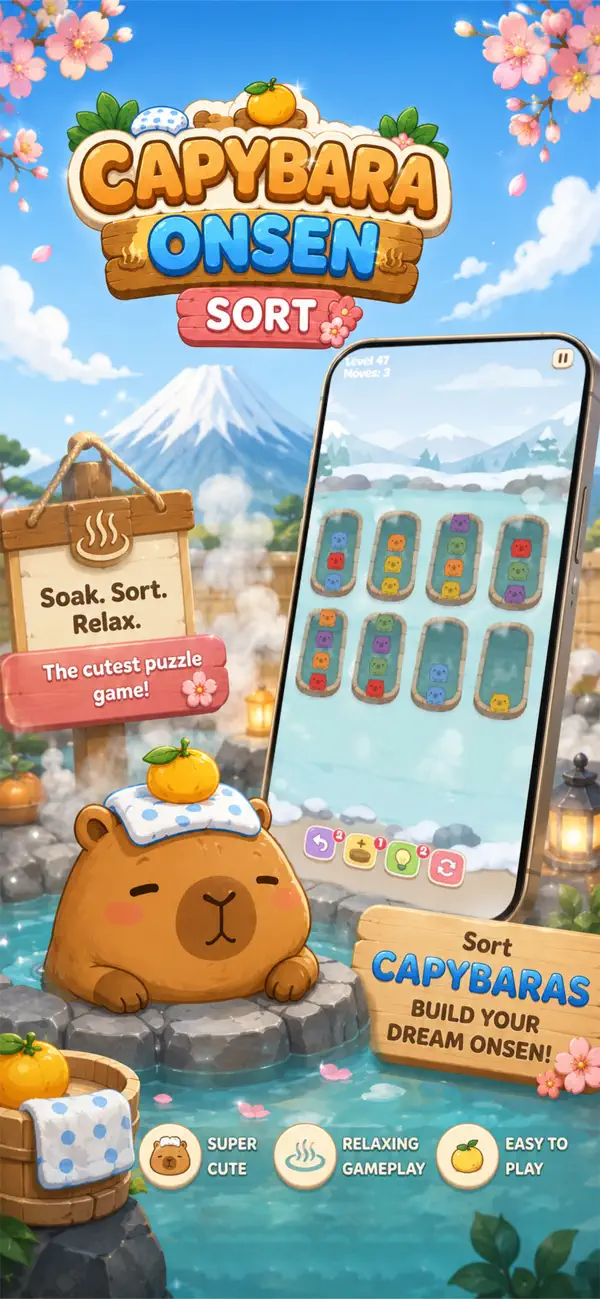 Capybara Onsen Color Sort