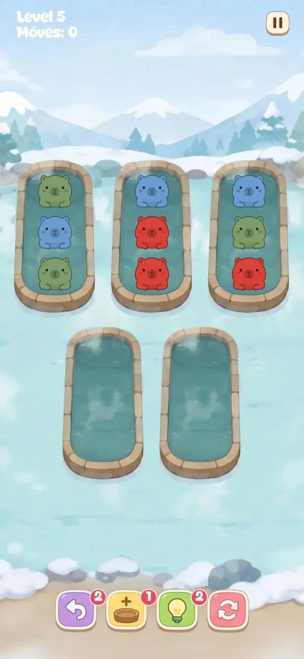 Capybara Onsen Color Sort
